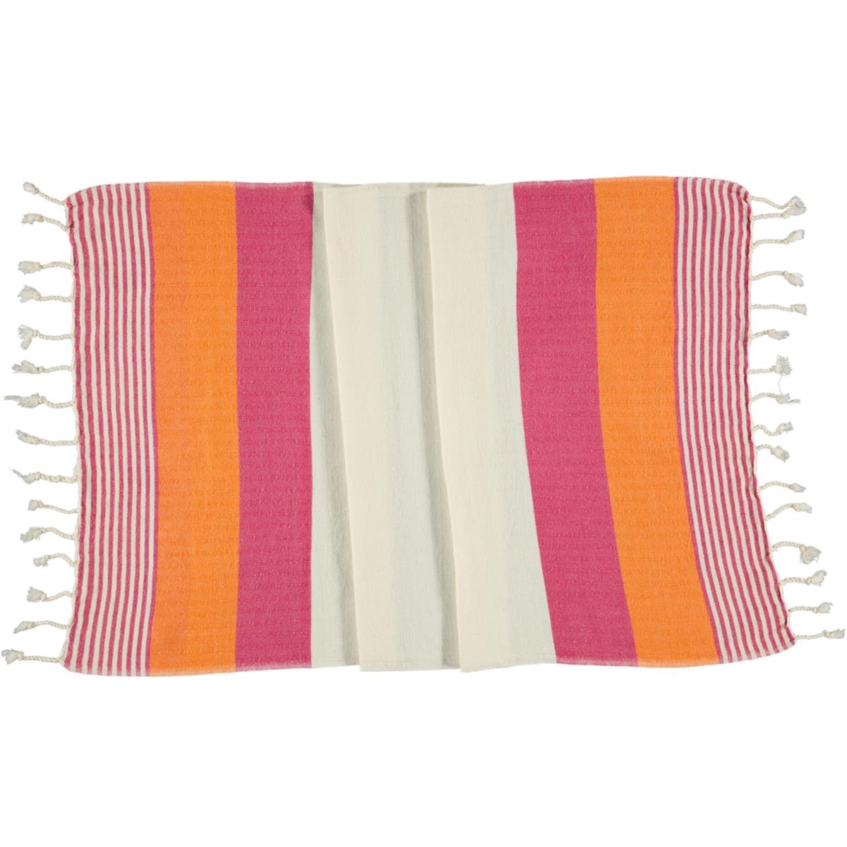 Twin Sultan Peshkir Fuchsia - Orange - Natural