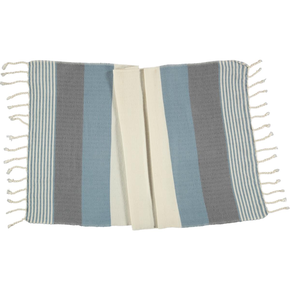 Twin Sultan Peshkir Air Blue - Dark Grey - Natural
