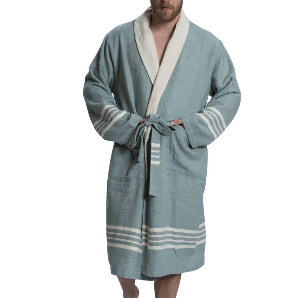 Krem Sultan Bathrobe with Terry Lining Almond Green