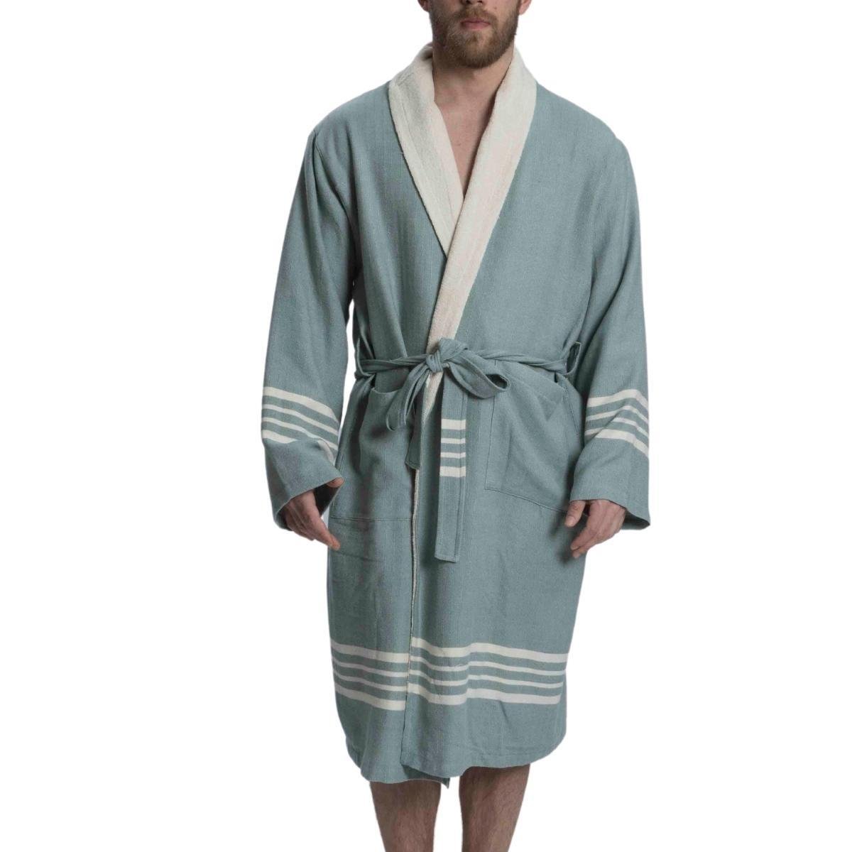 Krem Sultan Bathrobe with Terry Lining Almond Green