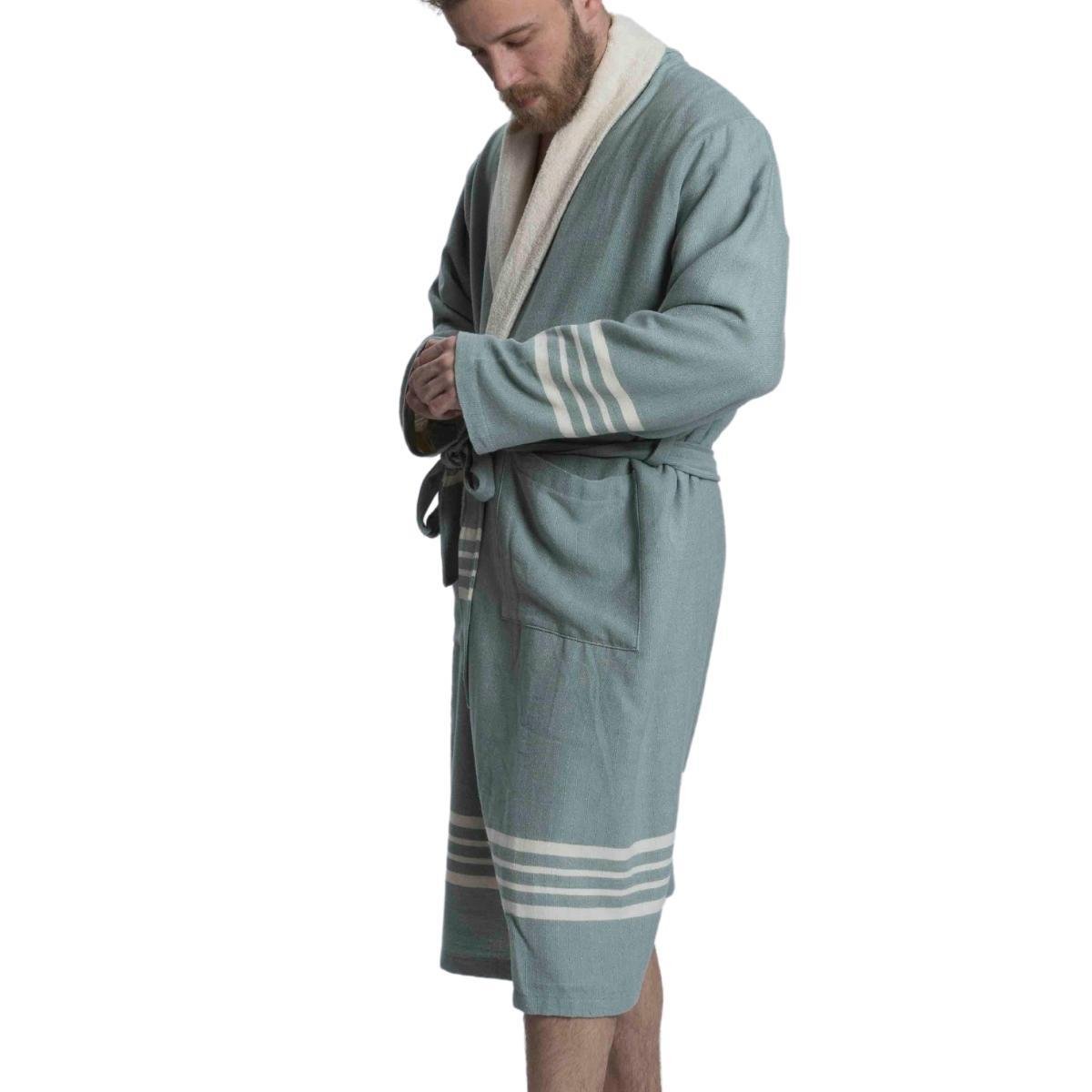 Krem Sultan Bathrobe with Terry Lining Almond Green
