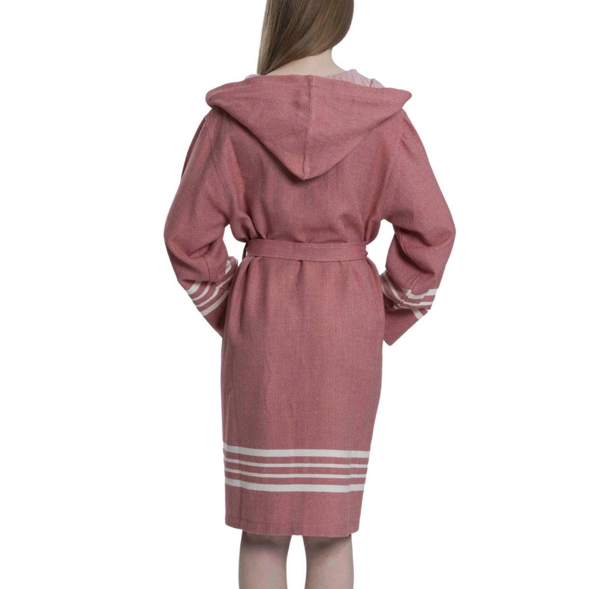 Krem Sultan Bathrobe with Hood Dusty Rose