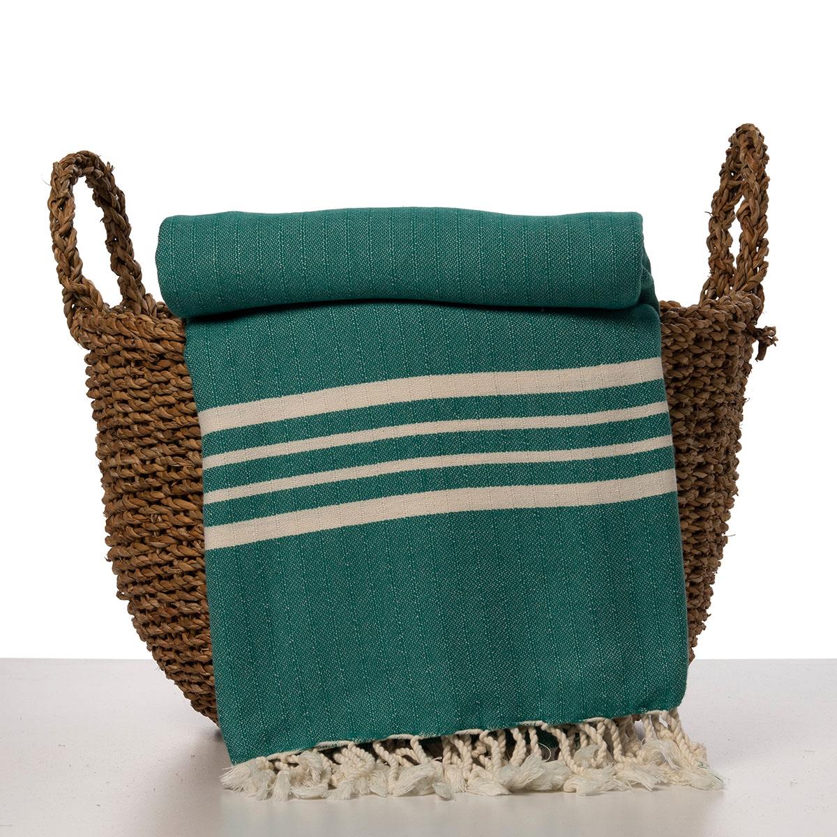 Krem Sultan XL Throw Fanfare Green