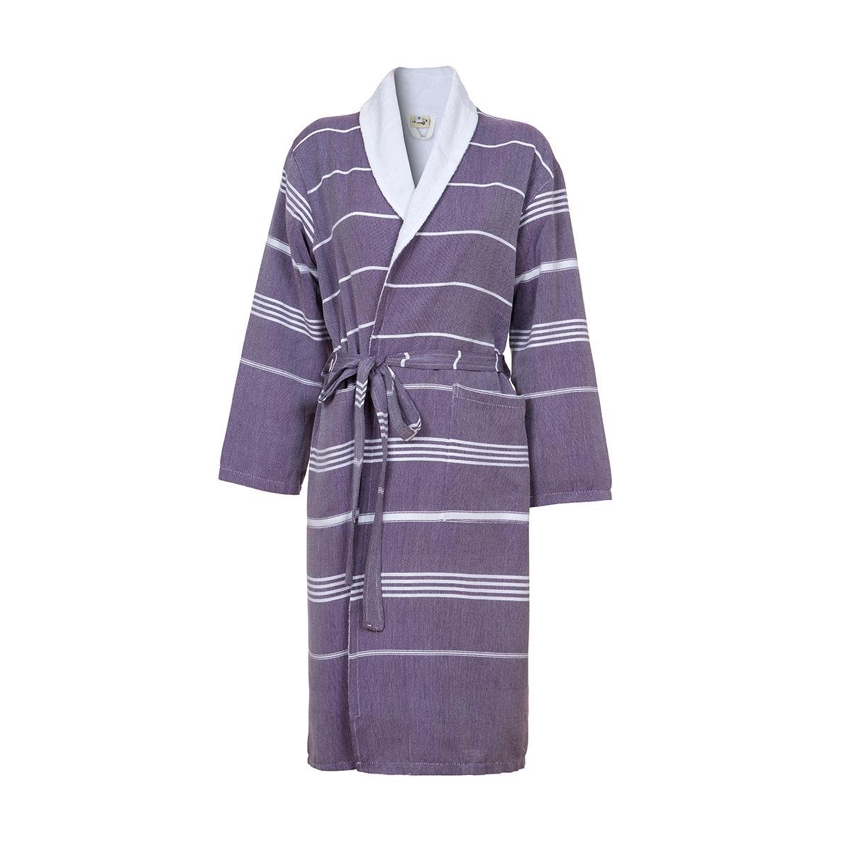 Leyla Bathrobe with Terry Lining Dark Purple