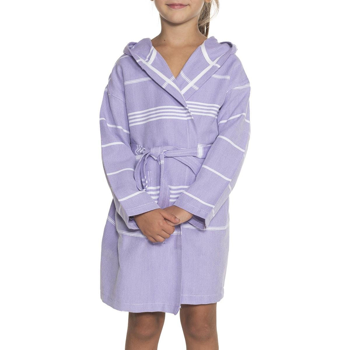 Leyla Kids Bathrobe Dark Lilac