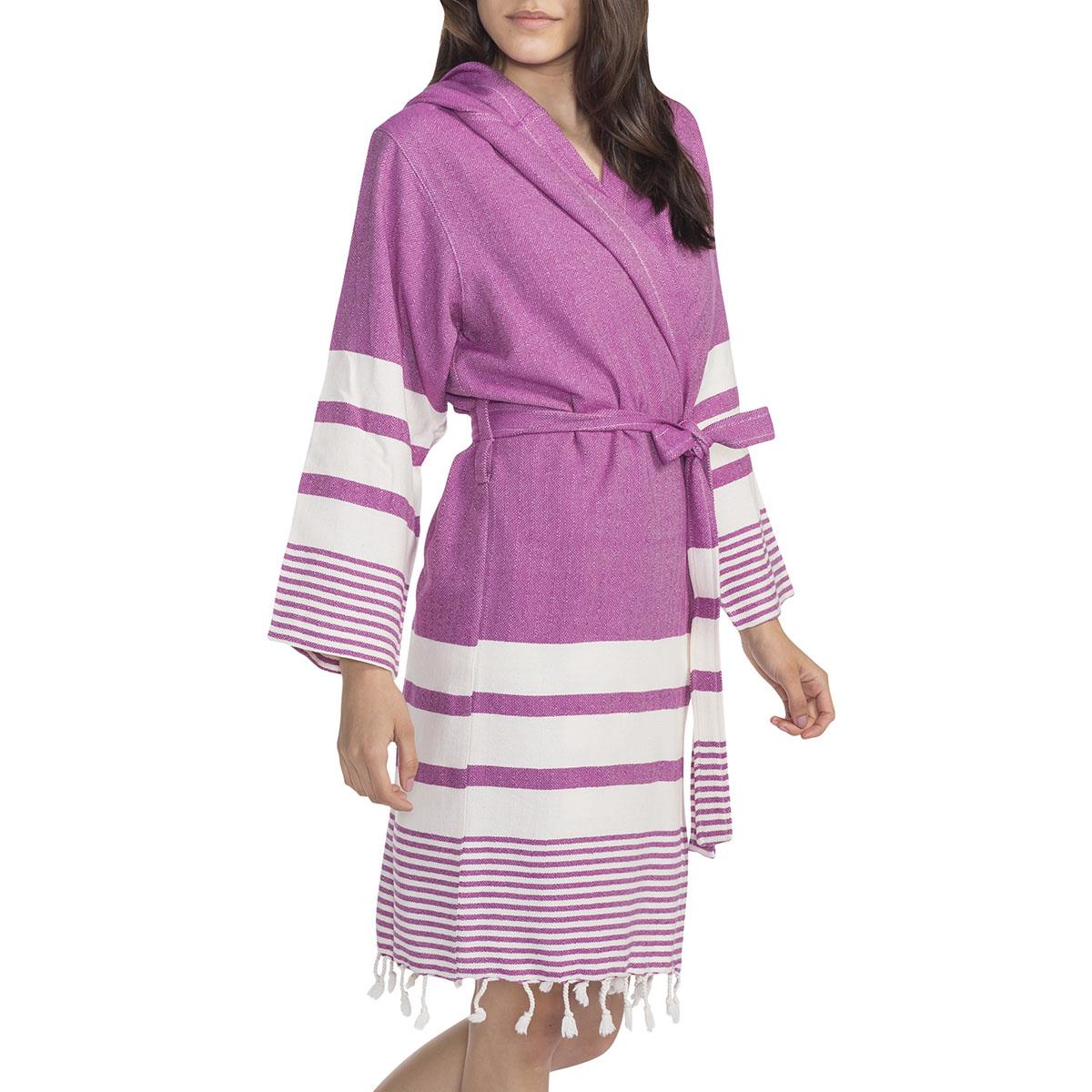 Tabiat Bathrobe with Hood Light Purple