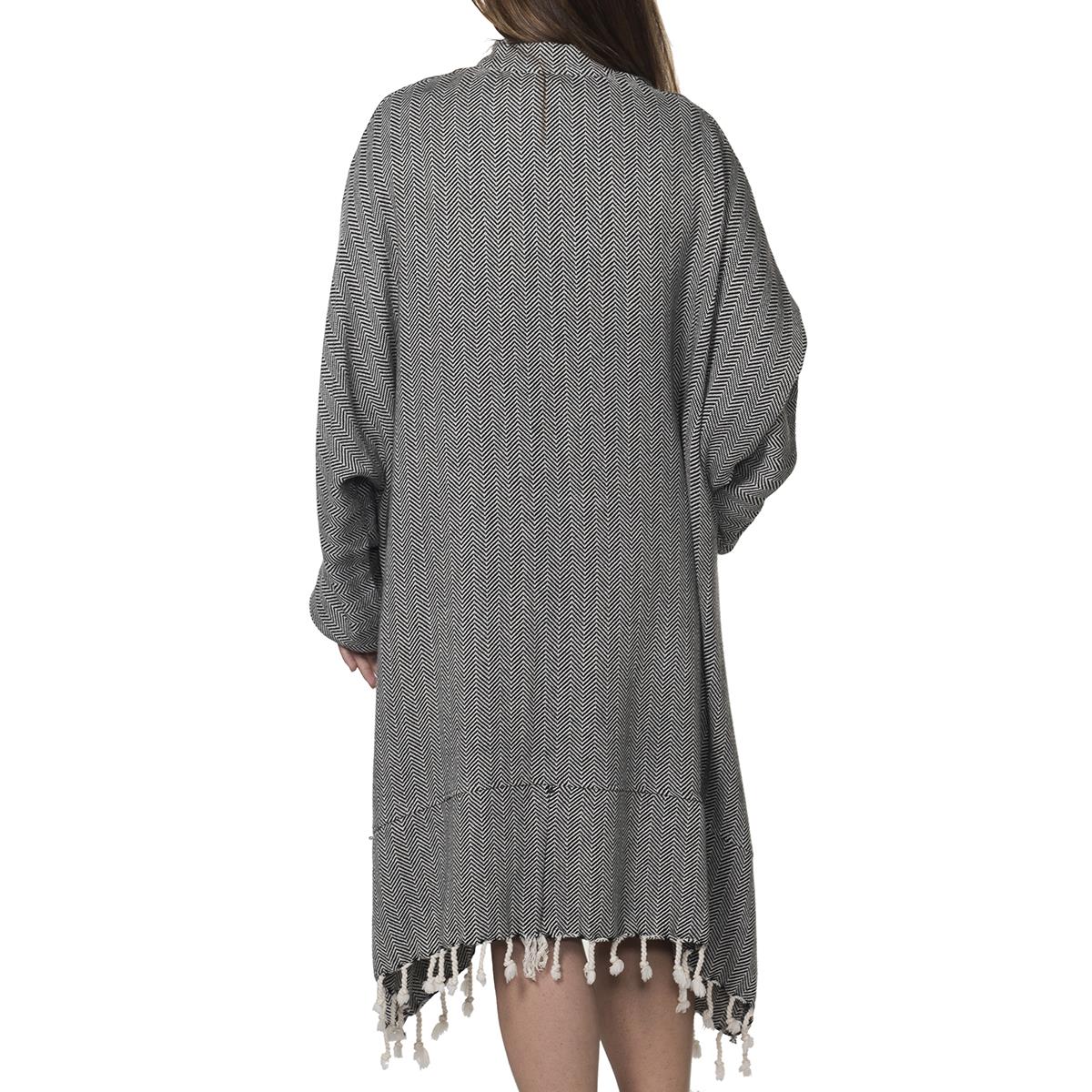 Zigzag Dressing Gown Black