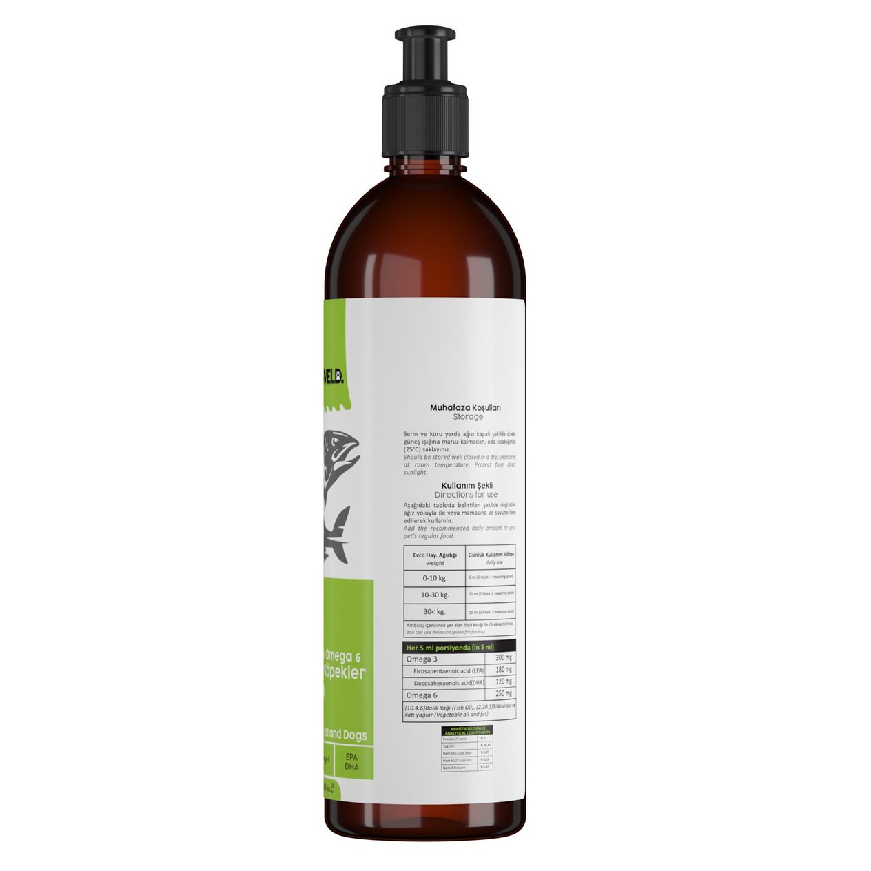 Harveld Fish Oil Kedi Ve Köpekler İçin Omega 3-6 Balık Yağı 200ml