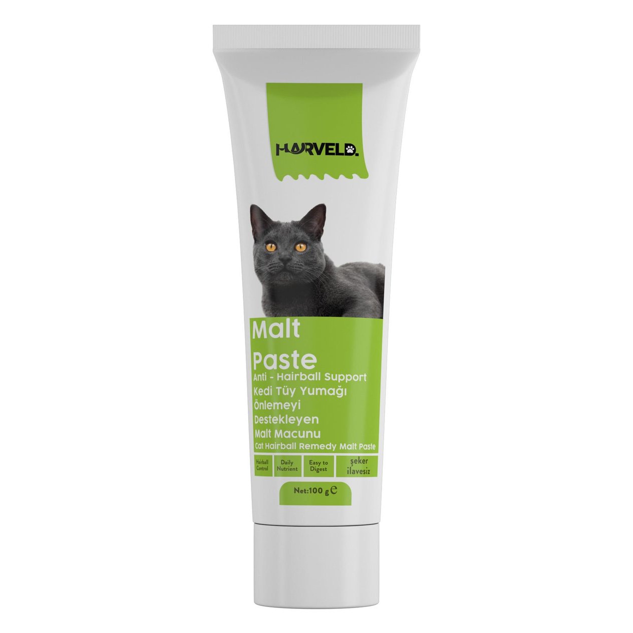 Harveld Malt Paste Kedi Tüy Yumağı Önlemeyi Destekleyen Malt Macun 100 gr