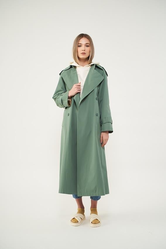 Astarlı Trenchcoat  Yeşil