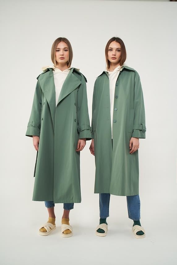 Astarlı Trenchcoat  Yeşil