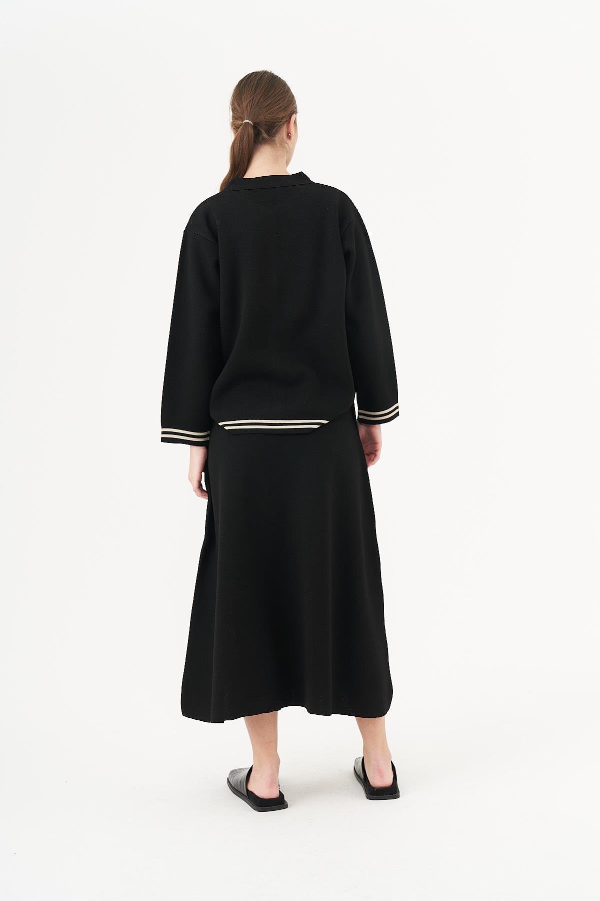 Striped Knitwear Tunic Black
