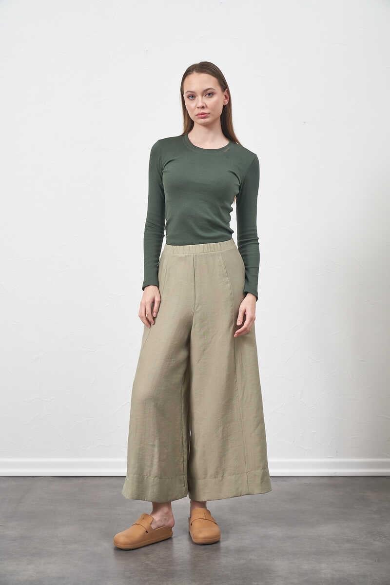 Modal Trousers Skirt Almond Green