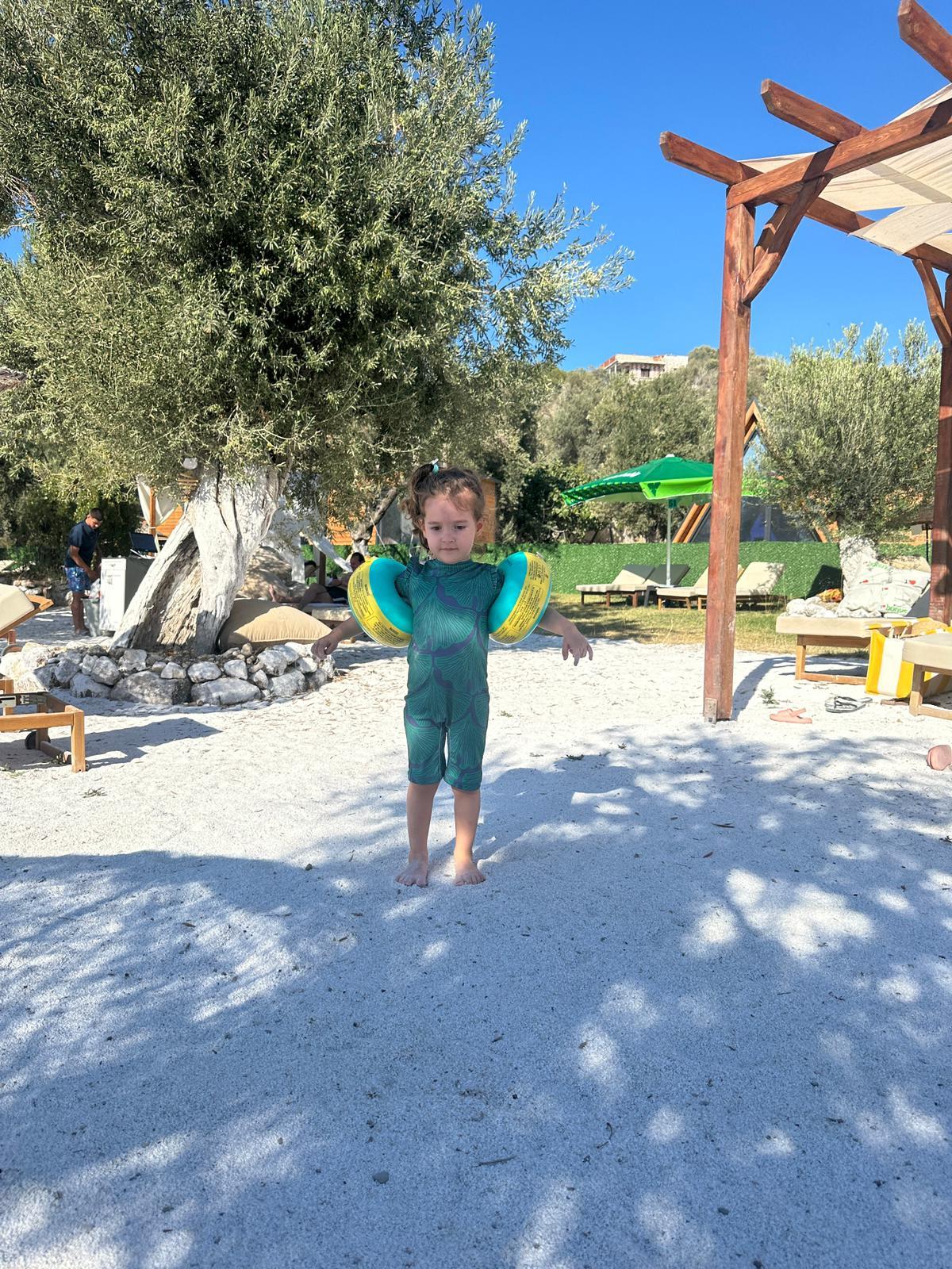 Yaprak Desen Çocuk Mayo İndigo
