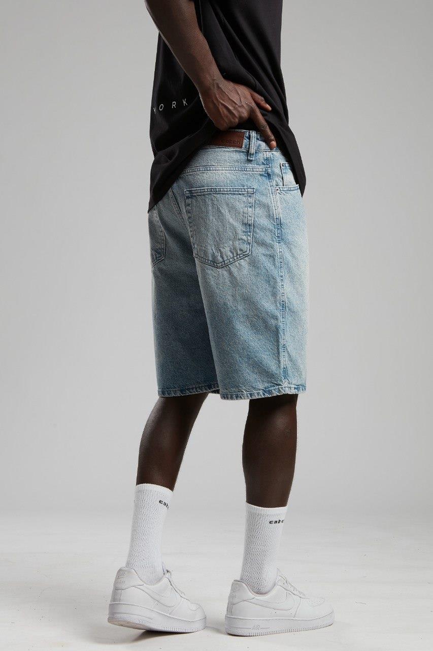 BAGGY RETRO DENİM ŞORT BUZ MAVİSİ