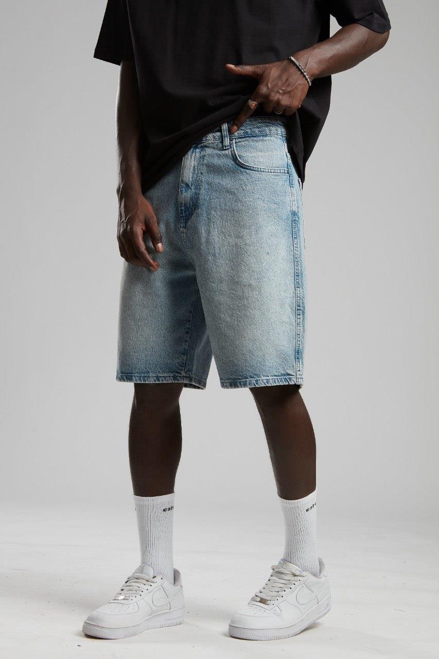 BAGGY RETRO DENİM ŞORT BUZ MAVİSİ
