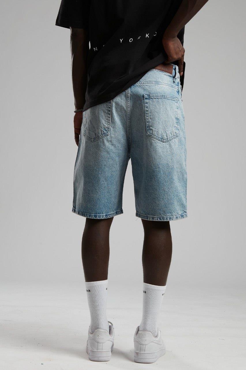 BAGGY RETRO DENİM ŞORT BUZ MAVİSİ