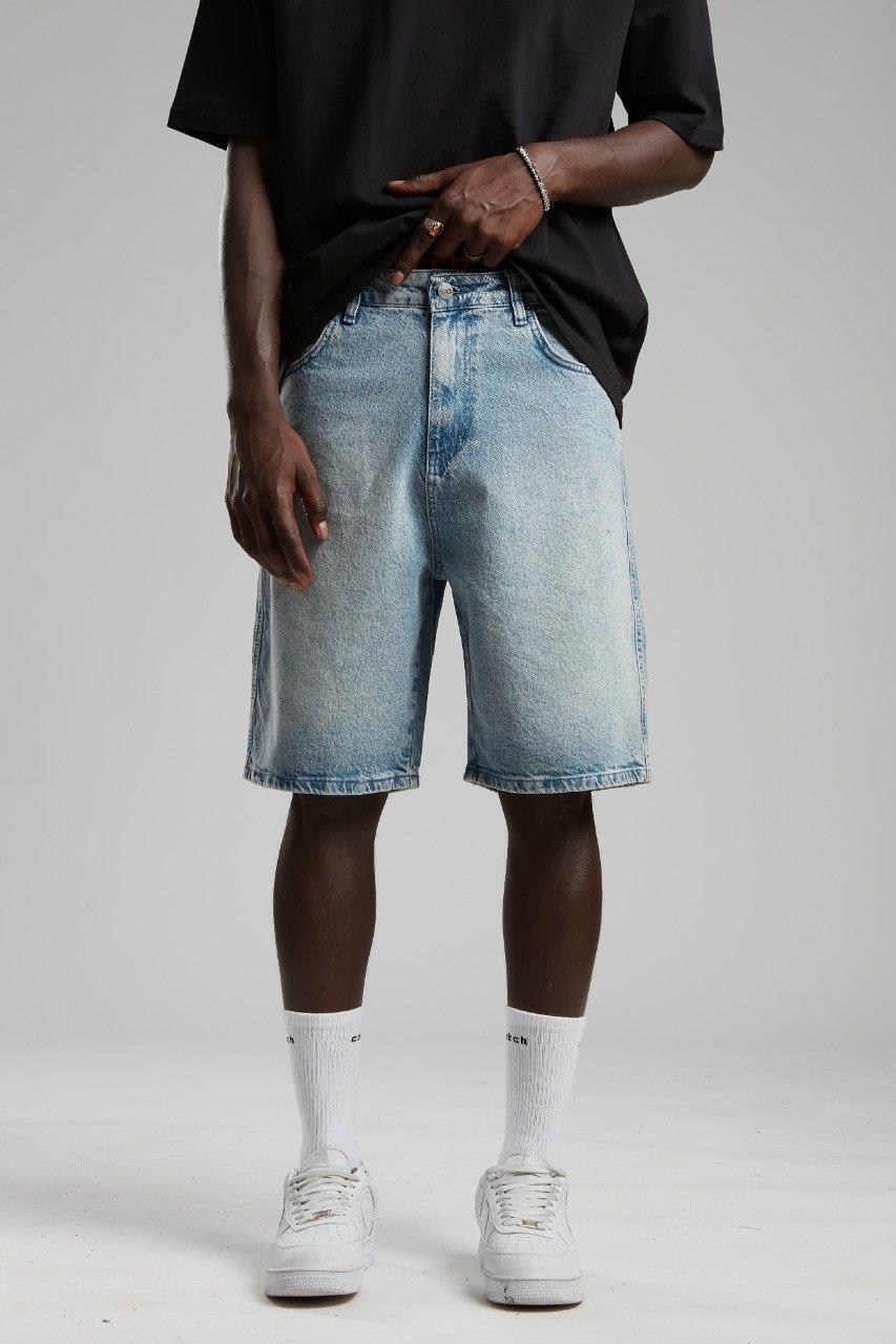 BAGGY RETRO DENİM ŞORT BUZ MAVİSİ