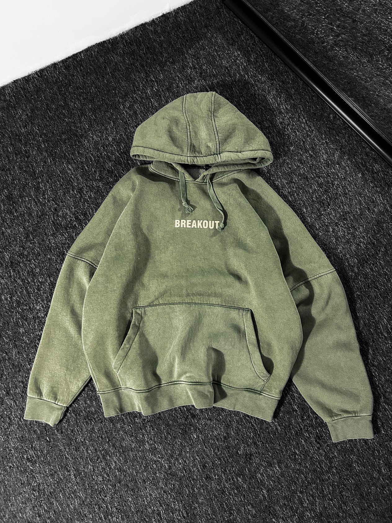 Breakout Washed Oversize Hoodie Haki