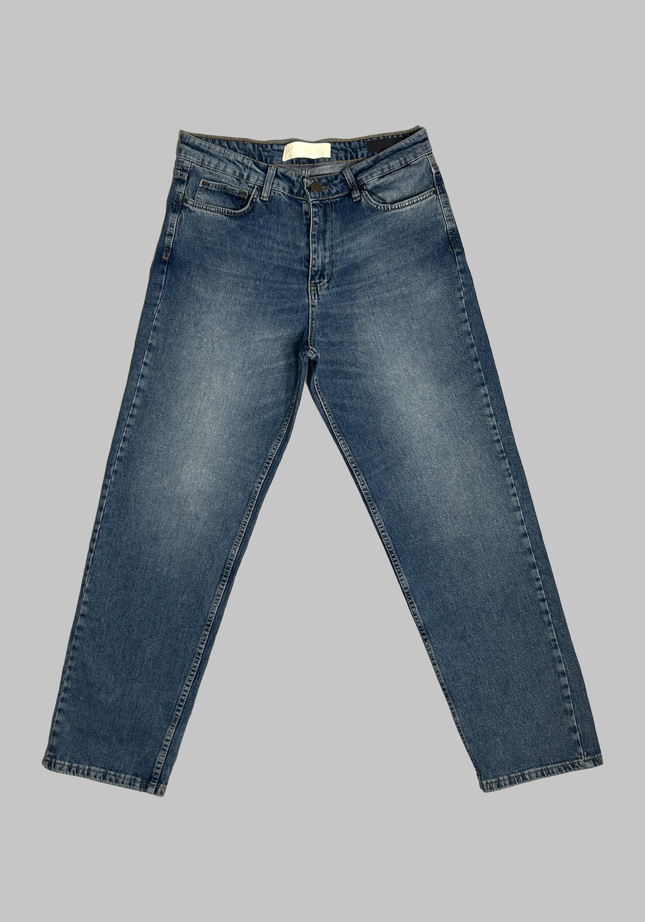 NATURAL TOPRAK BAGGY JEAN KOYU MAVİ