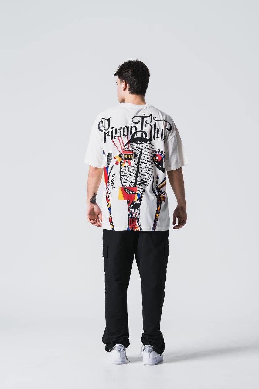 PRISON BLUES OVERSIZE T-SHIRT EKRU