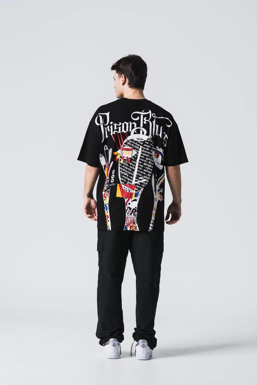 PRISON BLUES OVERSIZE T-SHIRT SİYAH