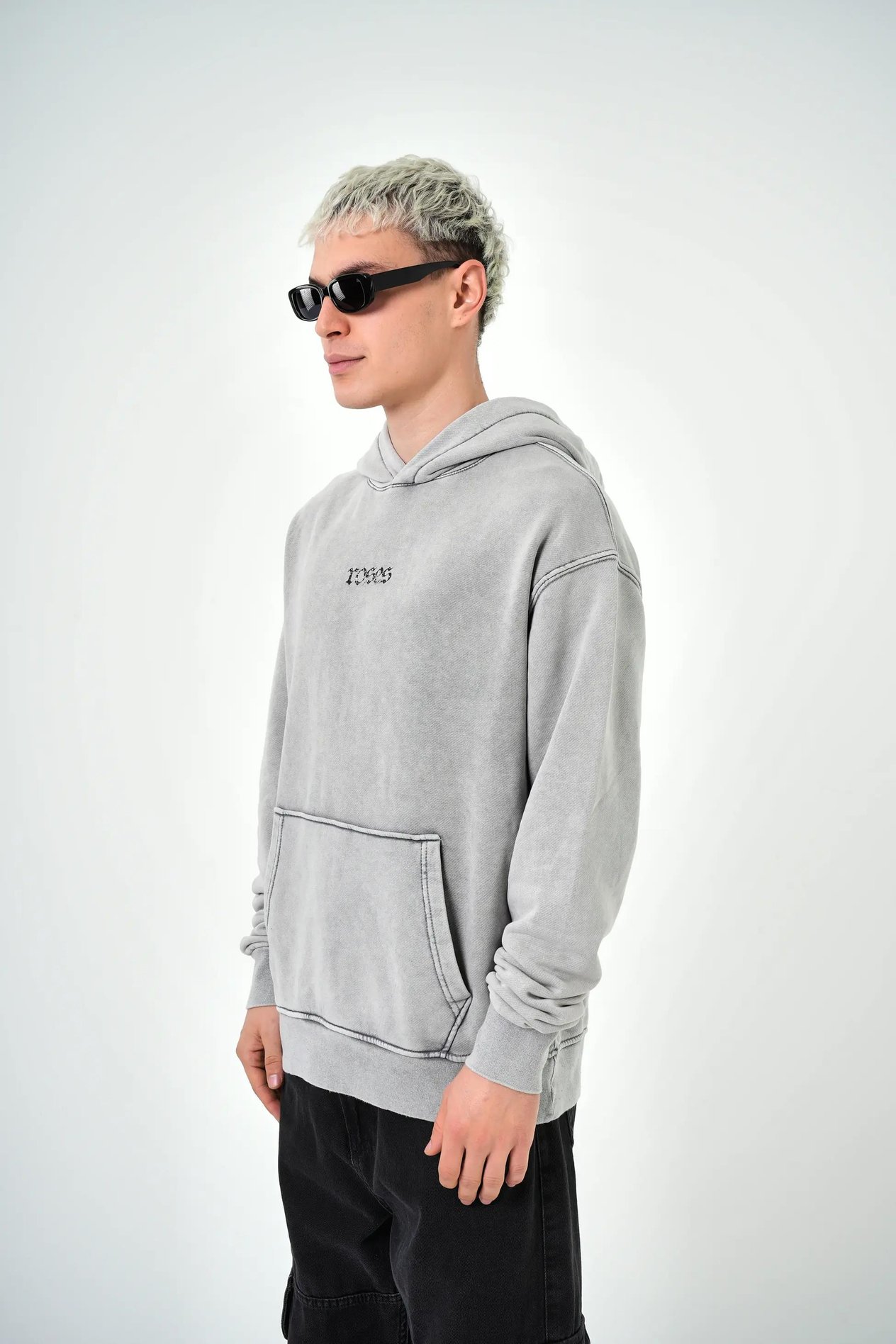 ROSES YIKAMALI HOODIE GRİ