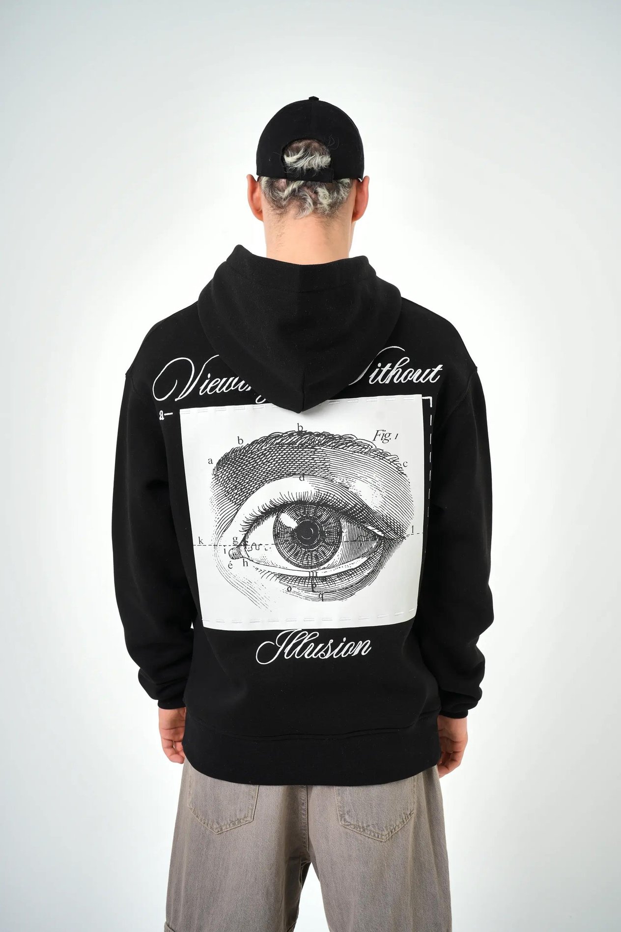 VIEWING WITHOUT OVERSIZE HOODIE SİYAH