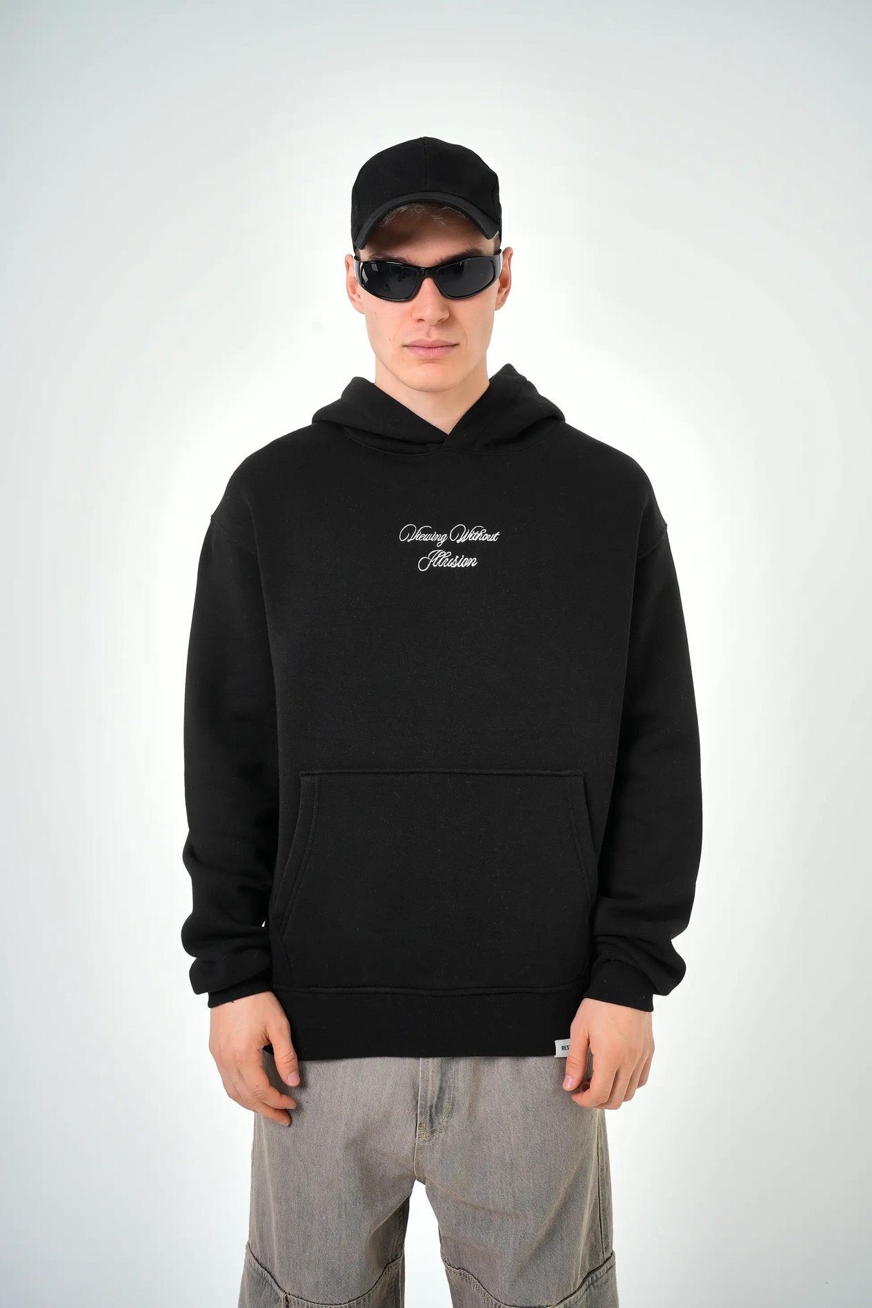 VIEWING WITHOUT OVERSIZE HOODIE SİYAH