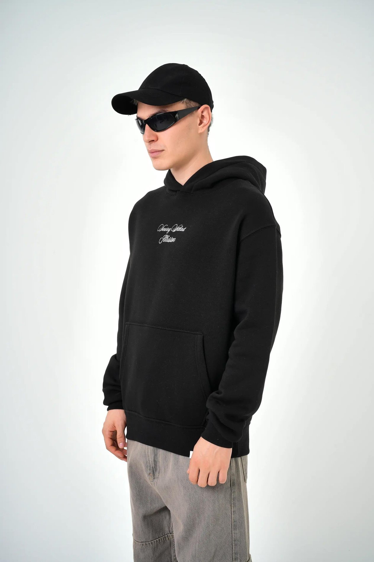 VIEWING WITHOUT OVERSIZE HOODIE SİYAH