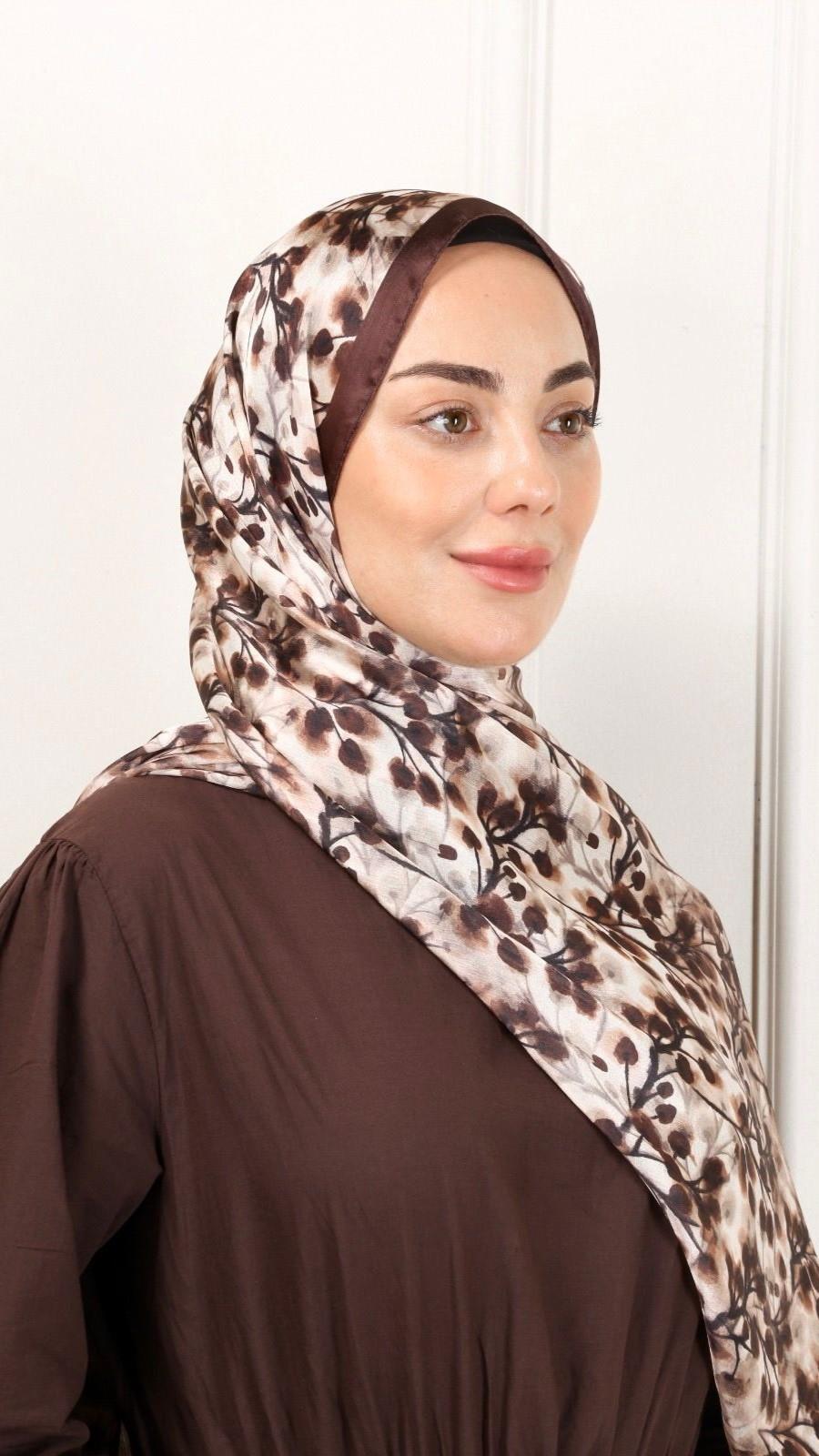 Locella İdol İpek Şal Acı Kahve-6