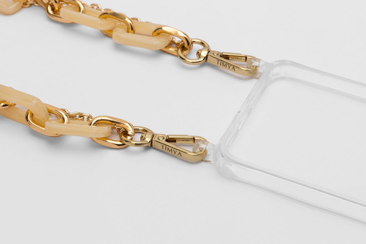 Gold Chain Telefon Askısı Krem