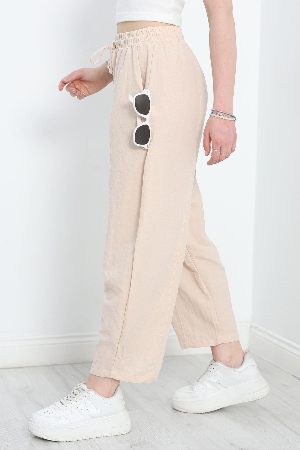 Çımalı Şalvar Pantolon Krem2 - 320.1247.