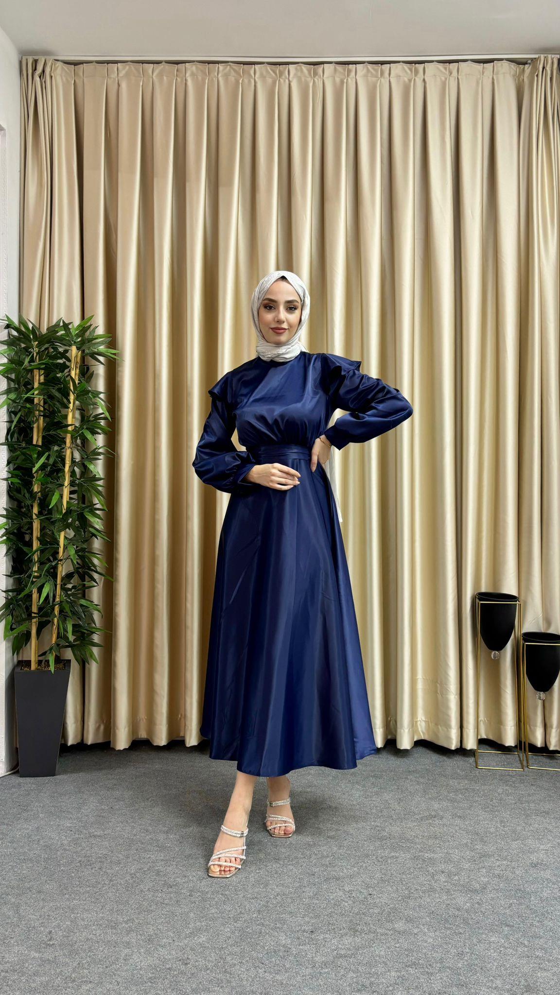 Sindy Saten Abiye Lacivert 