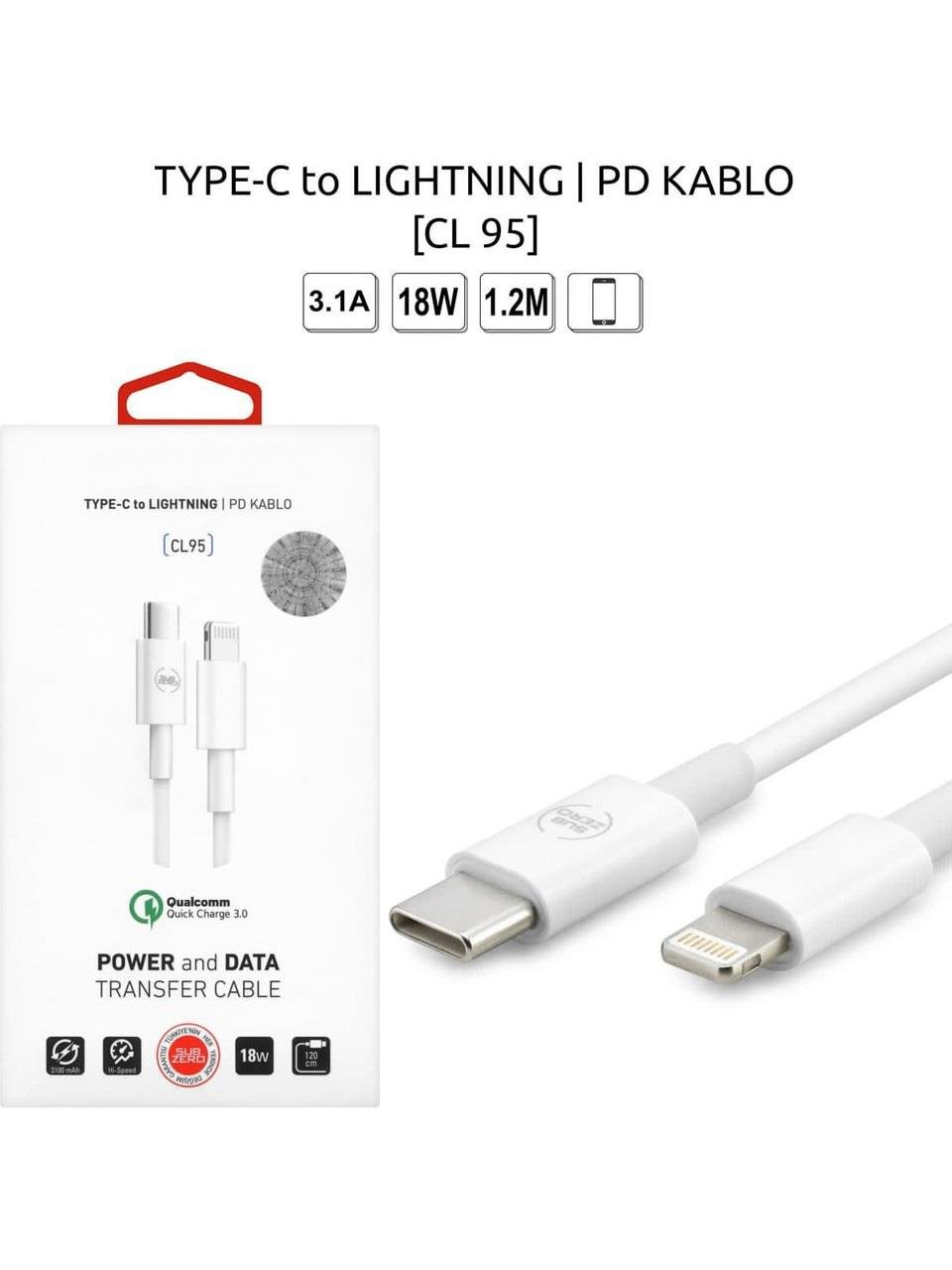 CL95 (Type-C To Lightning Pd Kablo) 18W 3.1A 1.2 Metre - BeyazŞarj Aletleri ve KablolarCL95 (Type-C To Lightning Pd Kablo) 18W 3.1A 1.2 Metre - Yiğit GSM