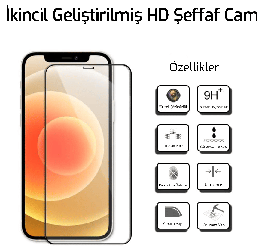 iPhone 12 PRO MAX Kırılmaz Cam Temperli 