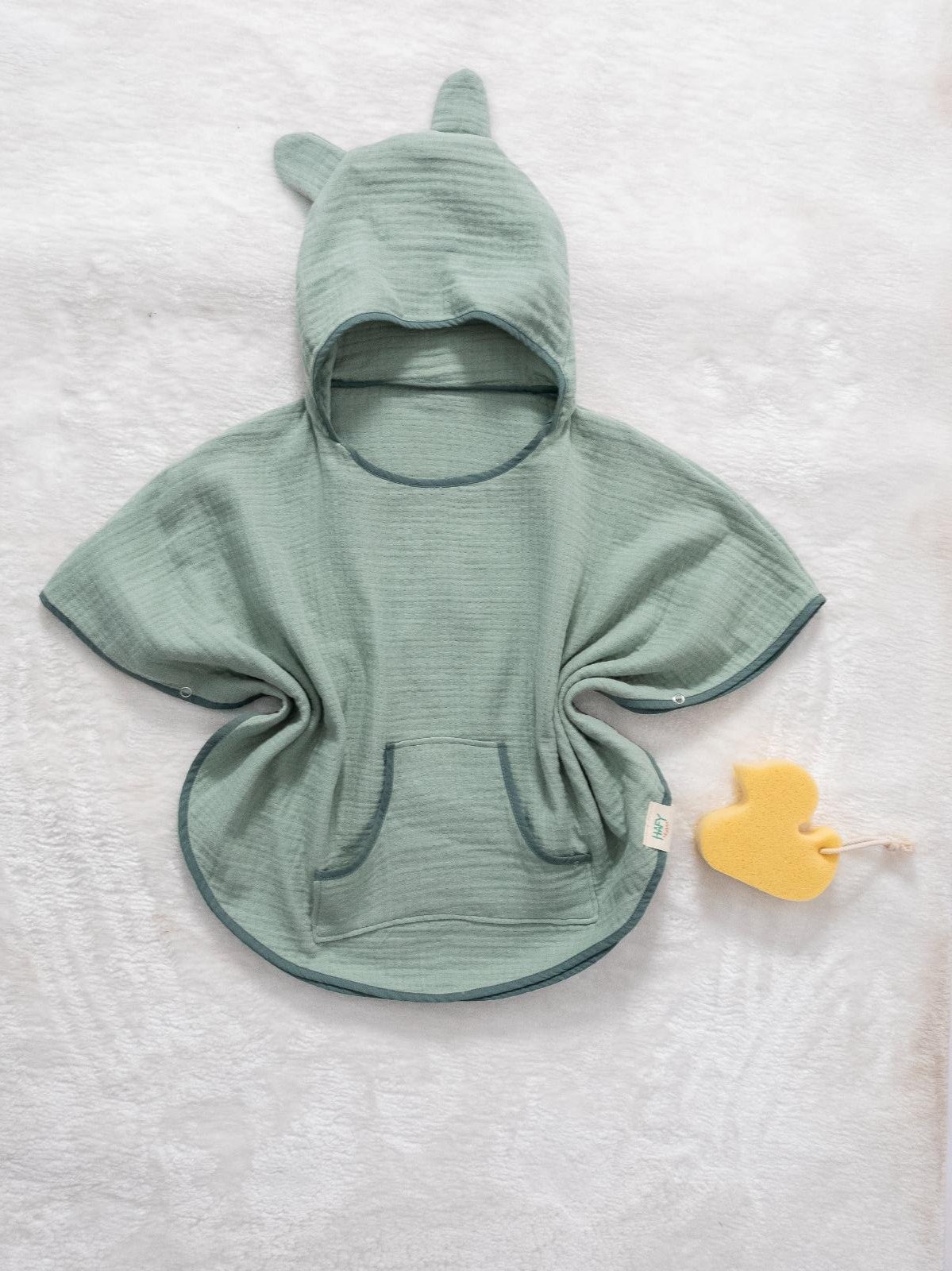 Hafy Baby %100 Organik Pamuklu Mint 4 Katlı Müslin Panço
