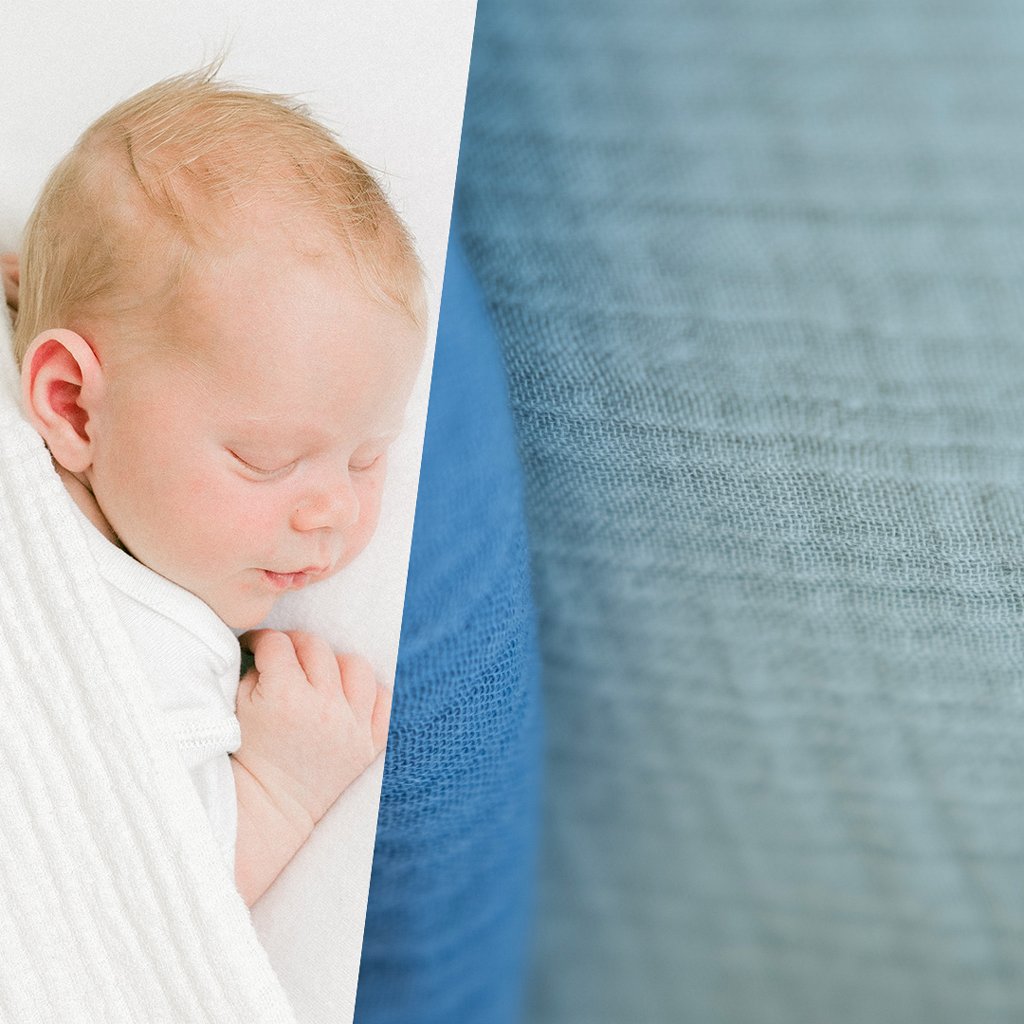 Hafy Baby %100 Organik Pamuklu Mint Çoban Dikiş Detaylı 4 Katlı Müslin Battaniye