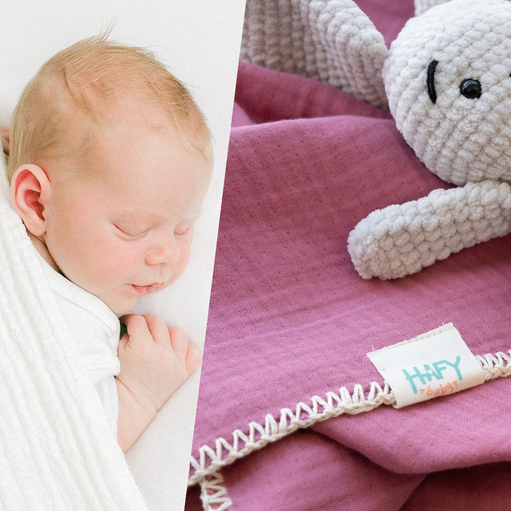 Hafy Baby %100 Organik Pamuklu Pembe Çoban Dikiş Detaylı 4 Katlı Müslin Battaniye