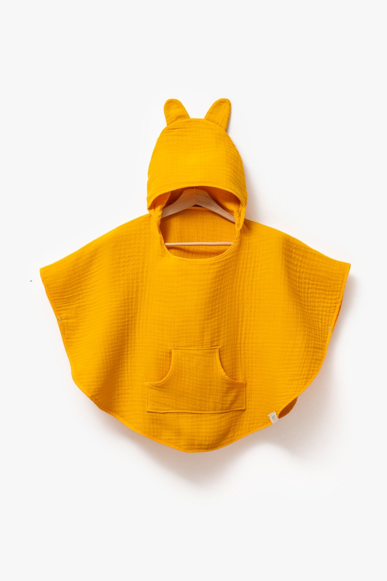 Hafy Baby %100 Organik Pamuklu Sarı 4 Katlı Müslin Panço