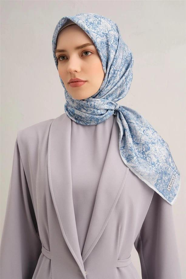 ARMİNE DESENLİ SAF İPEK TWİLL EŞARP 9311