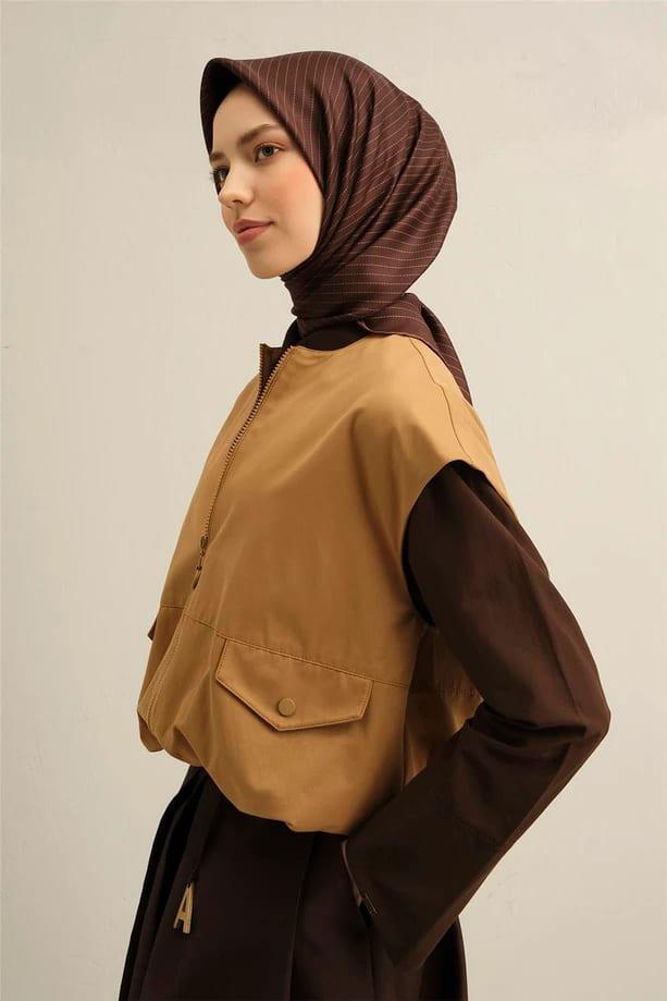 ARMİNE DESENLİ SAF İPEK TWİLL EŞARP 9348