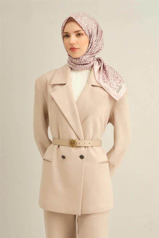 ARMİNE DESENLİ SAF İPEK TWİLL EŞARP 9352