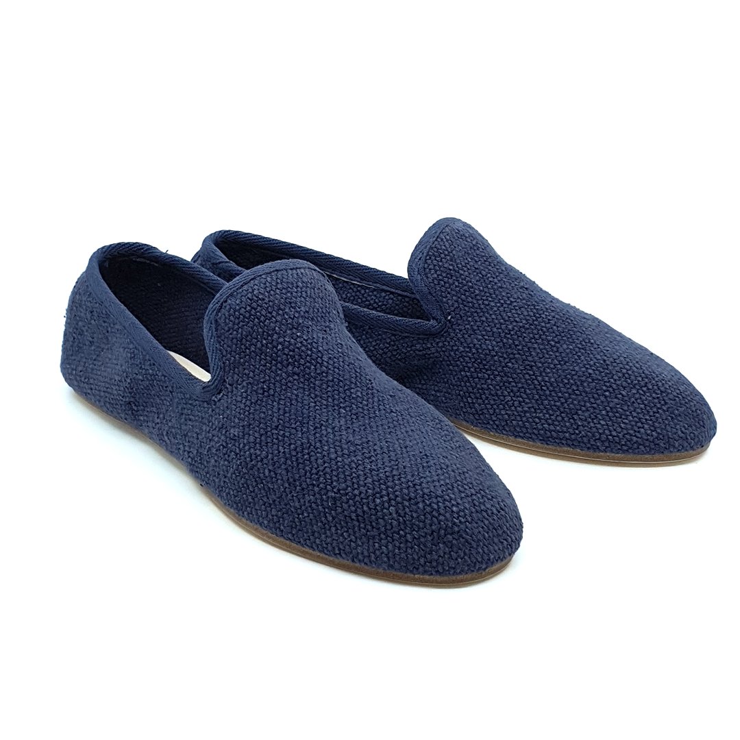 Lacivert Keten Kumaş Barefoot Slipper