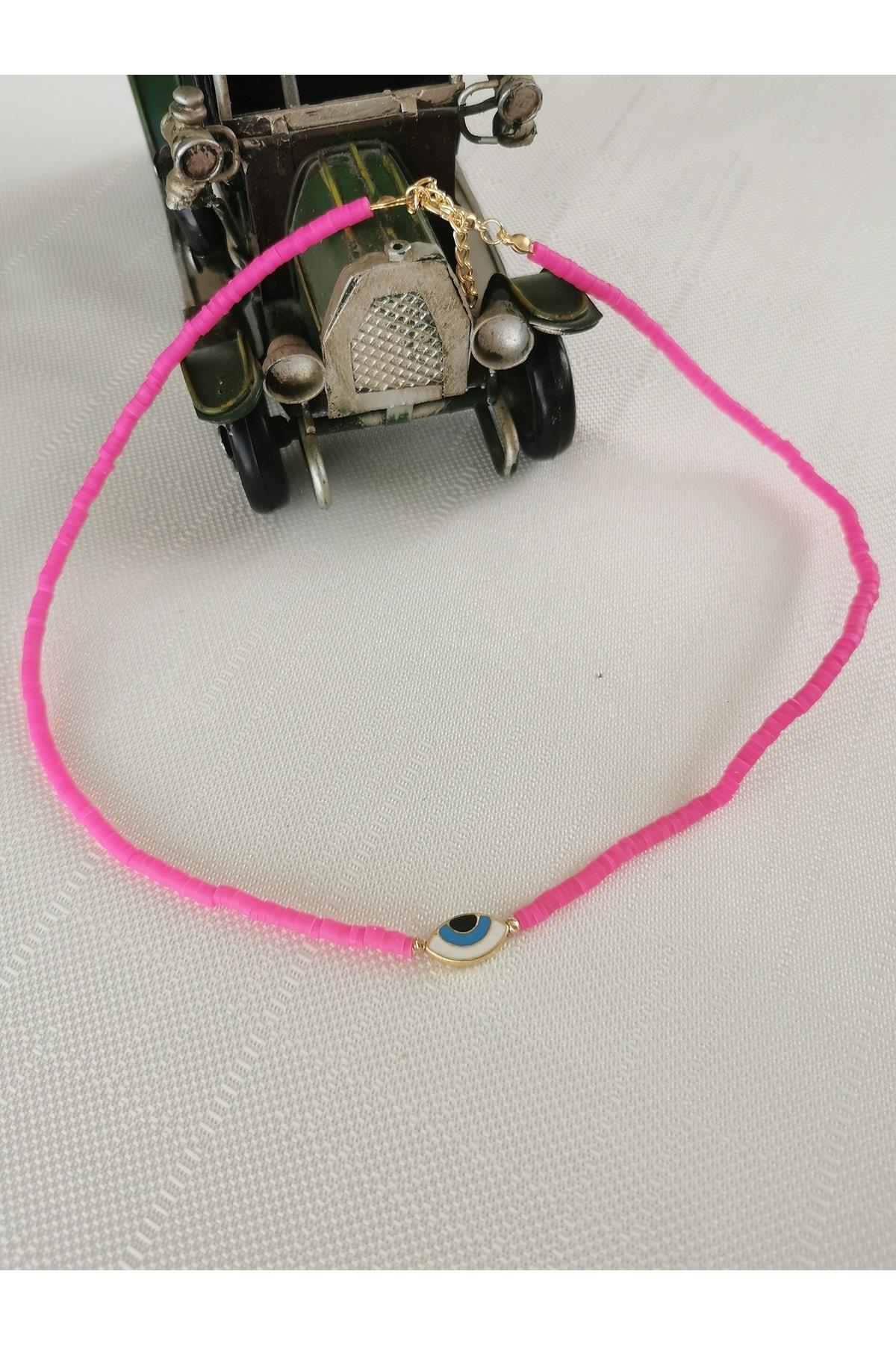 Fimo Boncuklu Nazar Gözlü Kolye