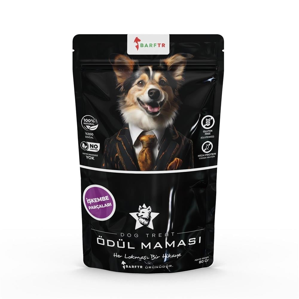 İşkembe Parçaları Atıştırmalık Ödül Maması 80 GRAM Köpekler İçin 