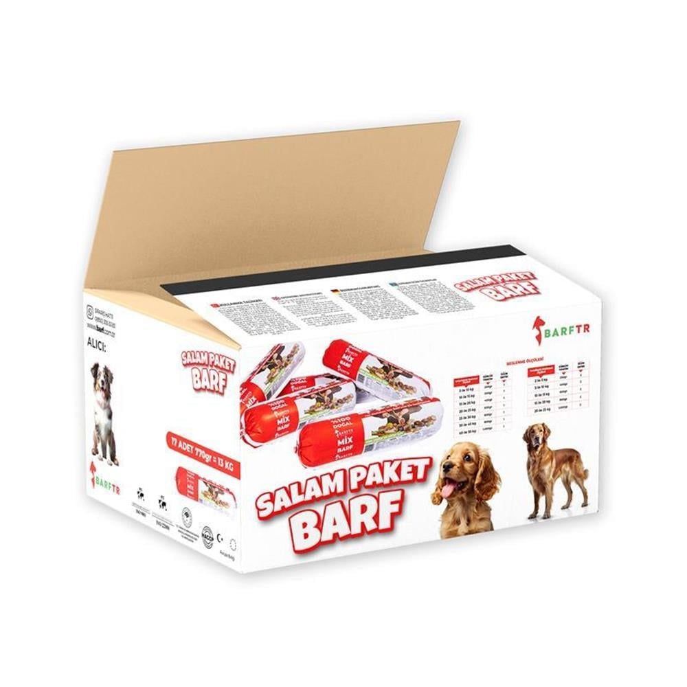 Mix Barf 13 kg 770 GR Salam Paket Tekli Ambalajlarda Köpek Maması