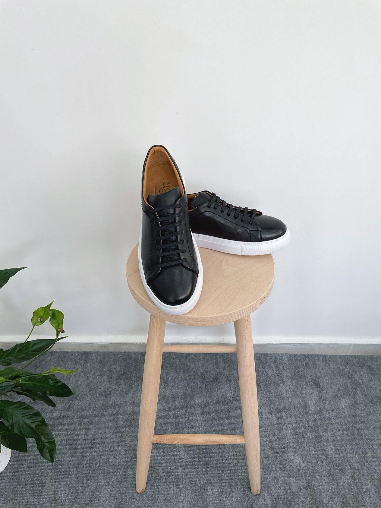 Erkek Deri Sneaker Ayakkabı Siyah