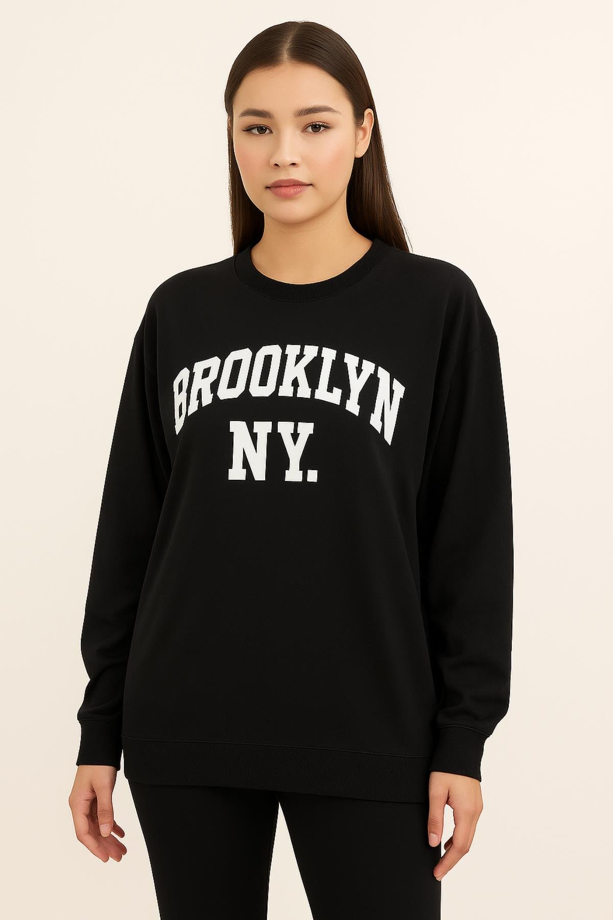 Broklyn Baskılı SweatKADIN SWEATSHİRT