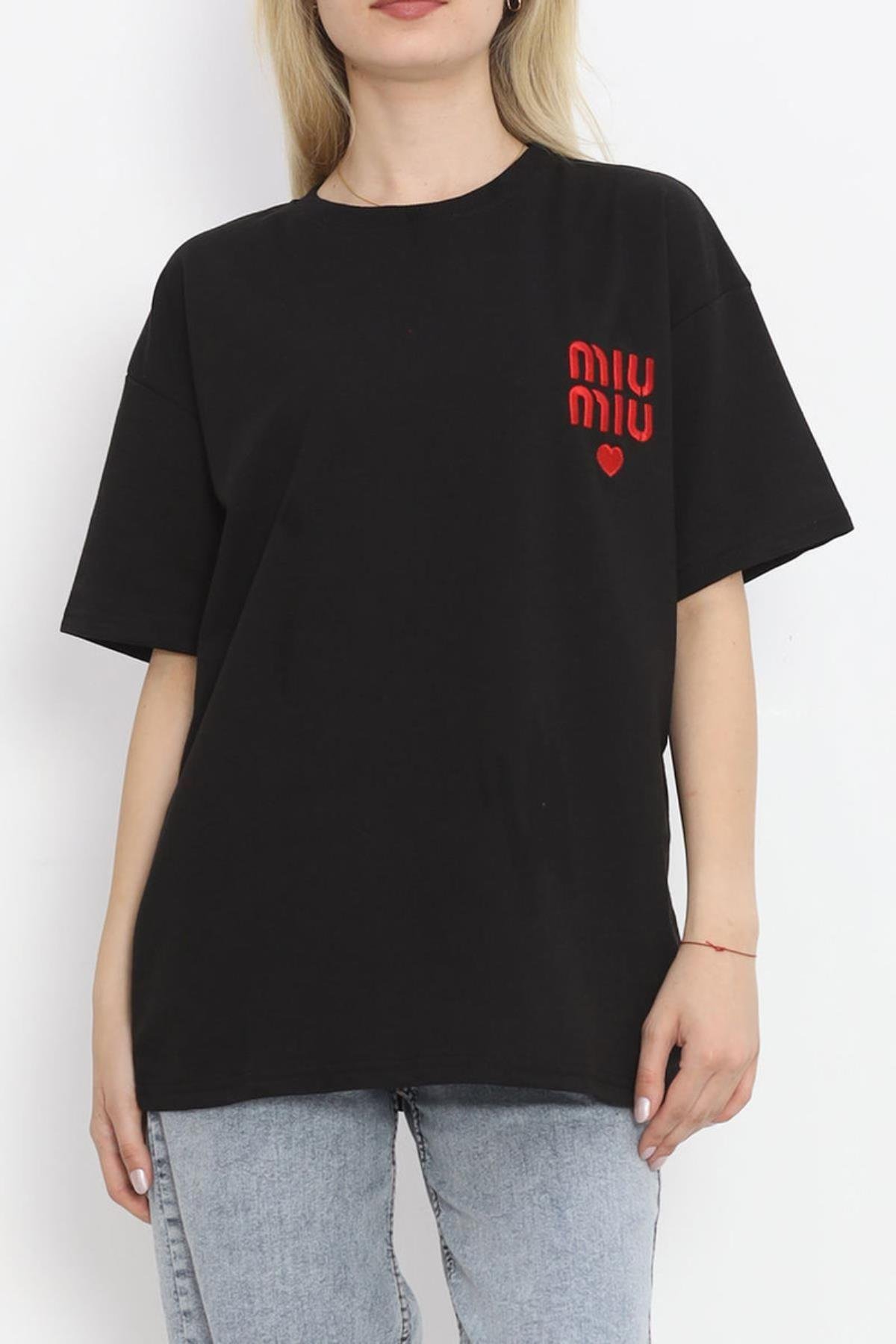 Nakış Detaylı 2 İp TshirtKADIN T-SHİRT